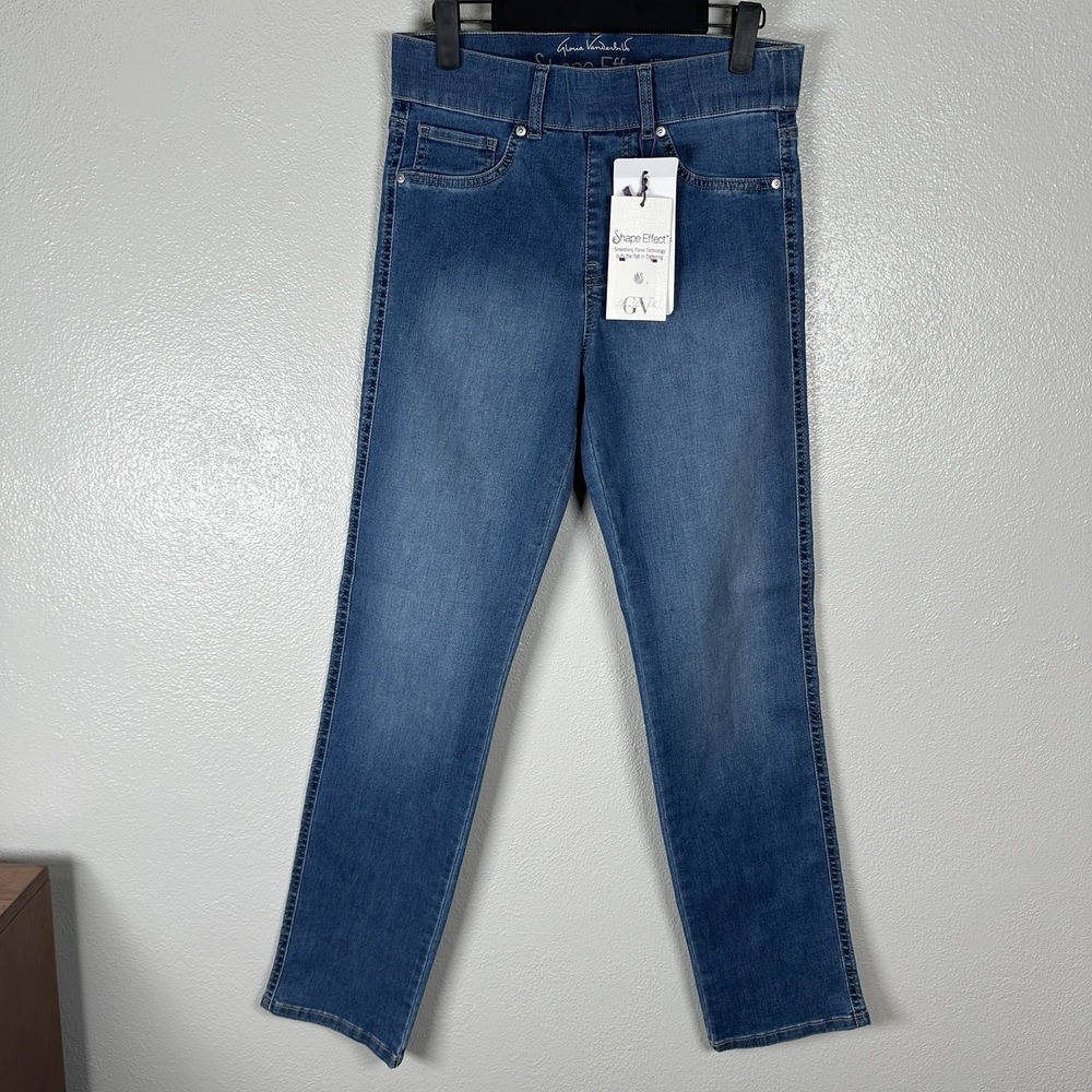 NEW Gloria Vanderbilt Shape Effect Pull On High Rise Straight Leg Jeans‎ Size 4